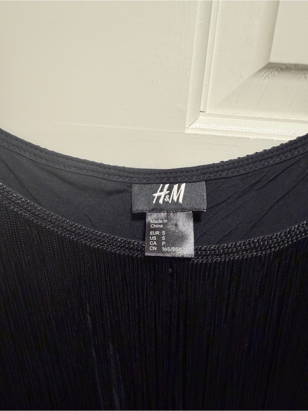 H&M Black tassel Scoop-Neck Top